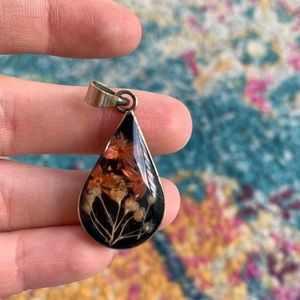 Vintage dried flower pendant